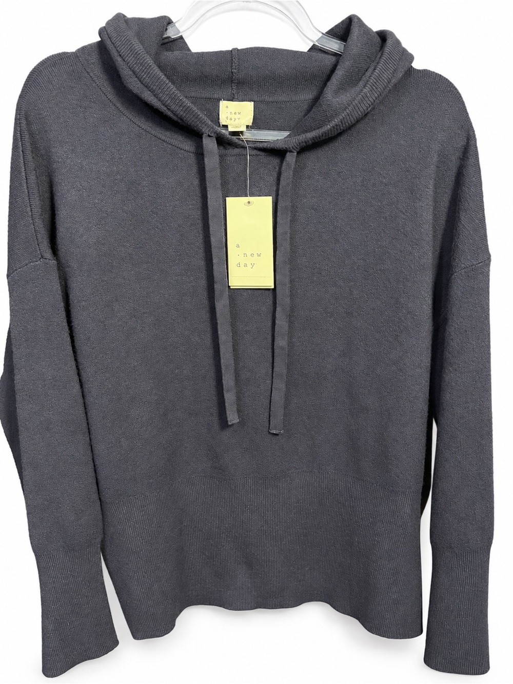 MWT Womens XL Cozy Knit Cashmere Like Hoodie Sweatshirt A New Day Blue